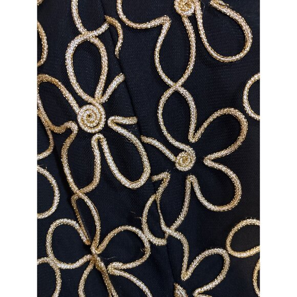 Coconinno Black & Gold Floral Dress Sleeveless Medium - Picture 4 of 6